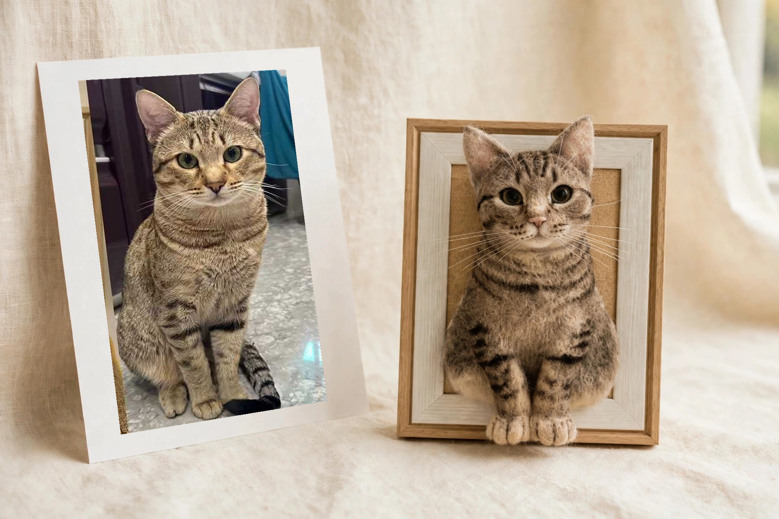 7-inch Photo Frame with Felted Pet Portrait - Image 6
