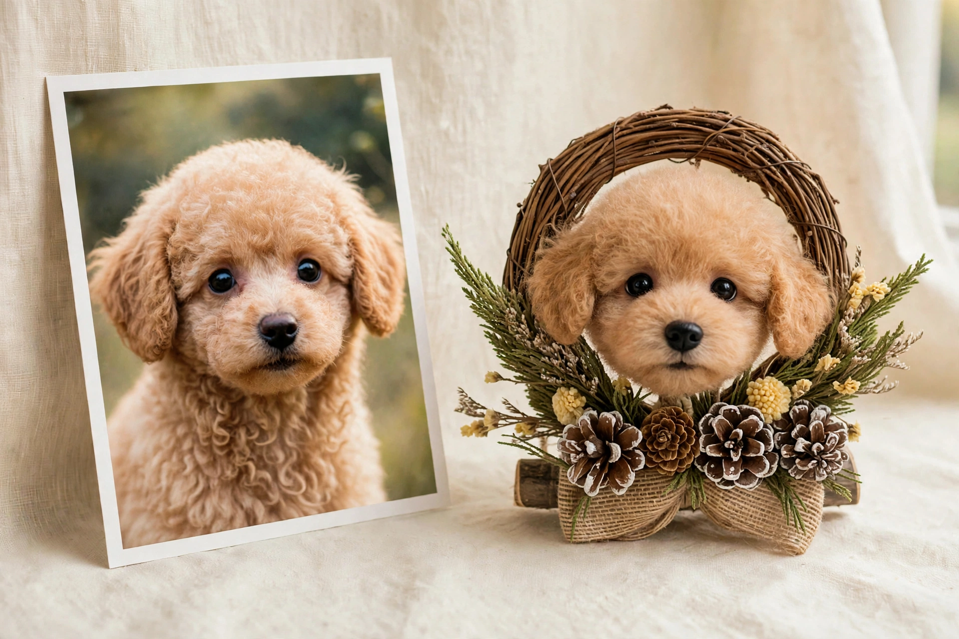 7-inch Photo Frame with Felted Pet Portrait - Image 2