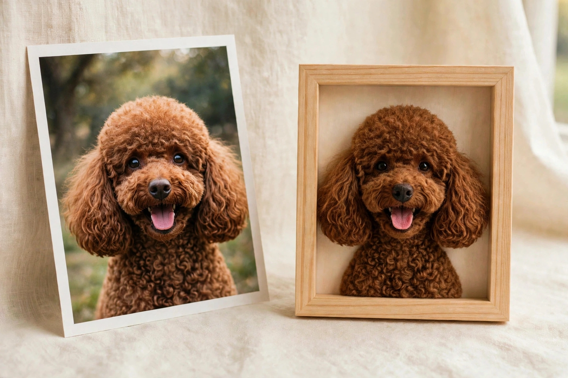 7-inch Photo Frame with Felted Pet Portrait - Image 4