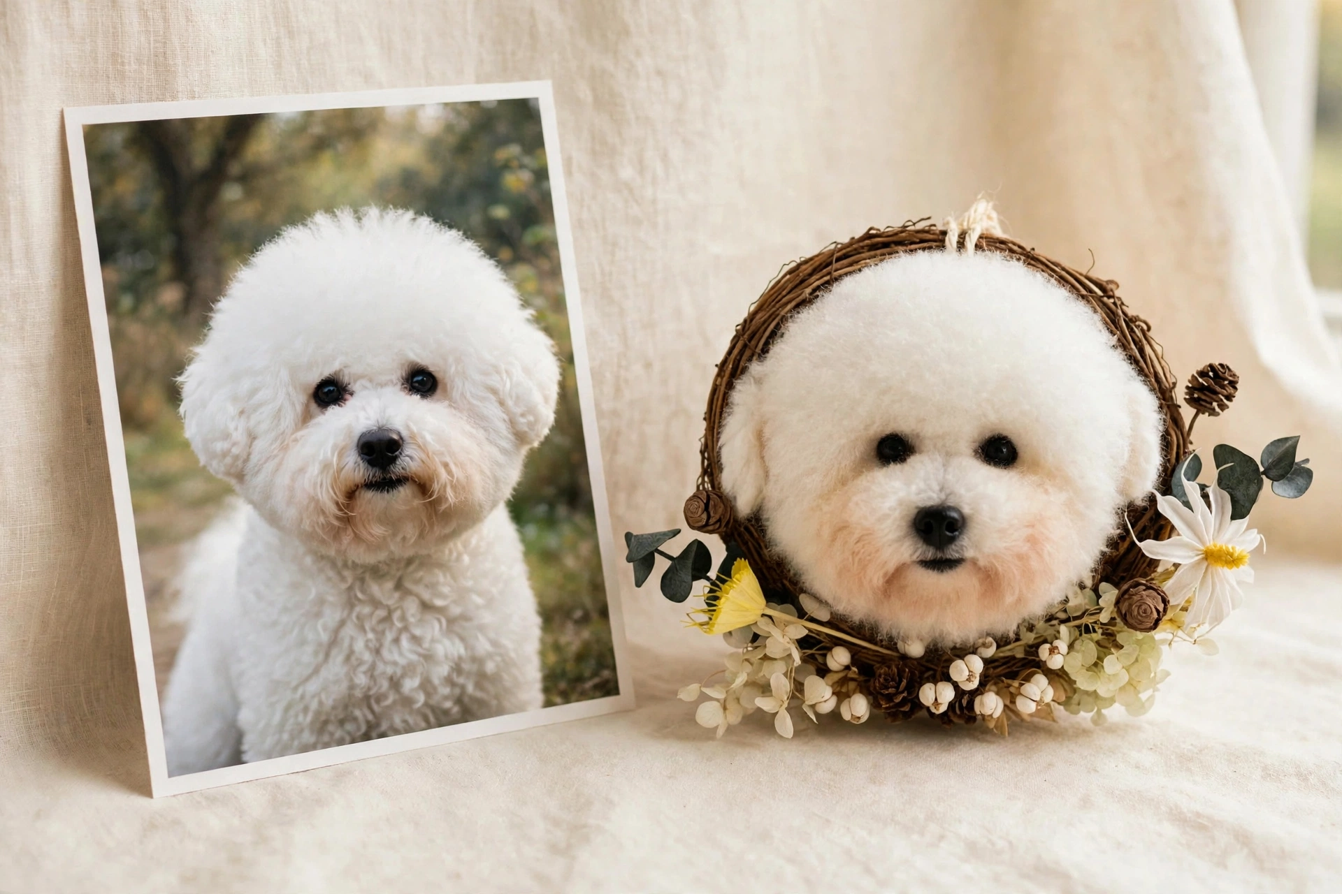7-inch Photo Frame with Felted Pet Portrait - Image 5