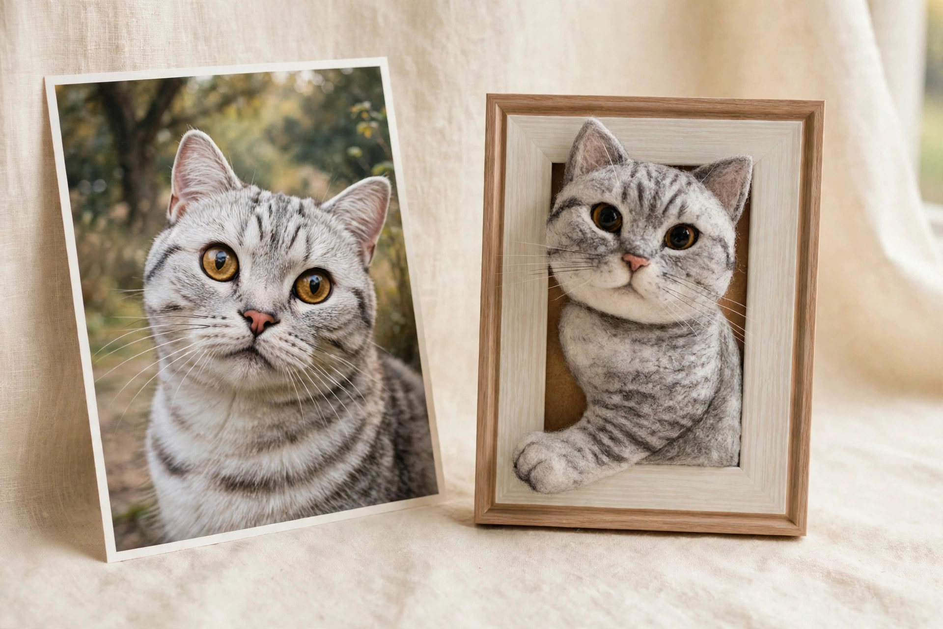 7-inch Photo Frame with Felted Pet Portrait - Image 7