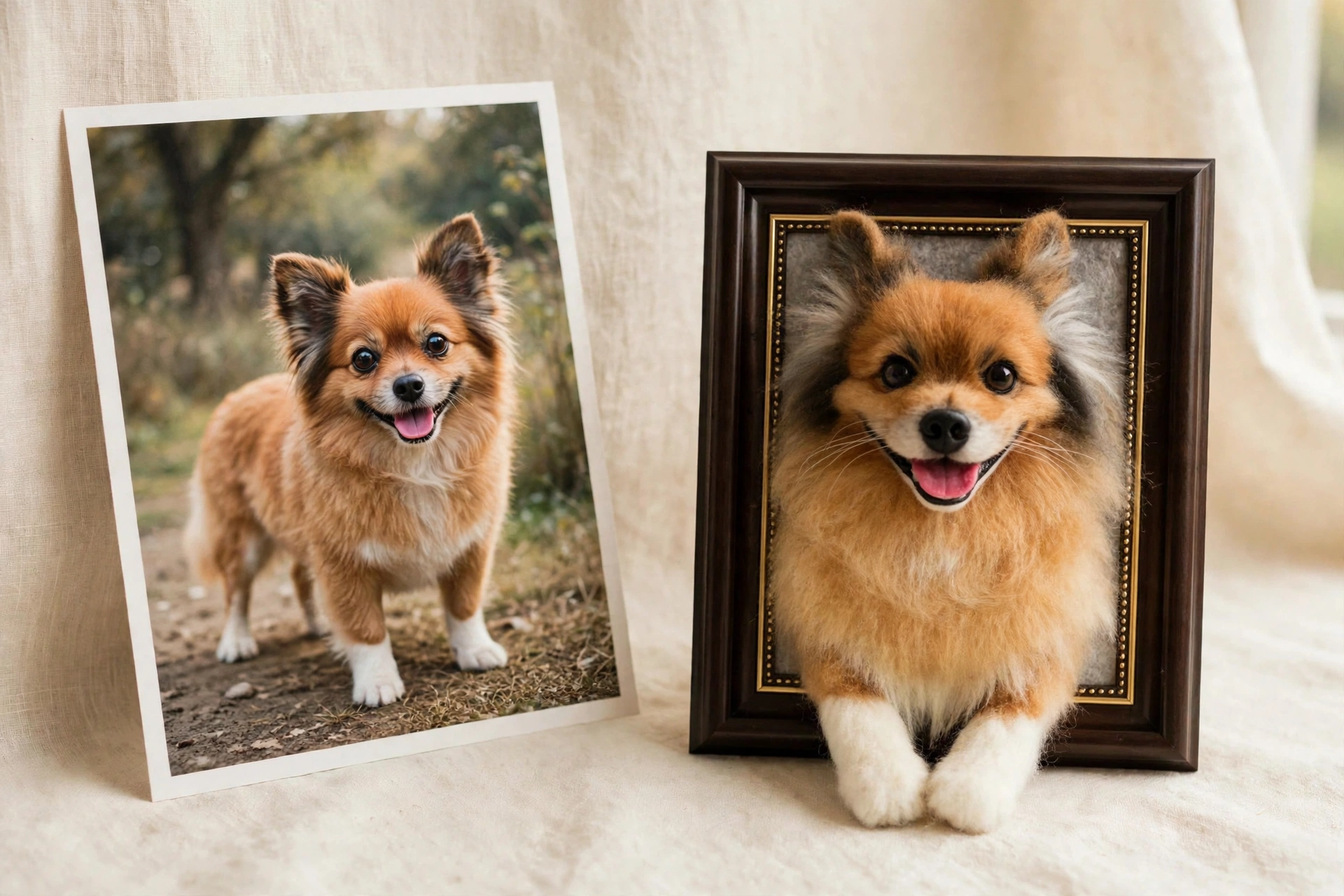 7-inch Photo Frame with Felted Pet Portrait - Image 9