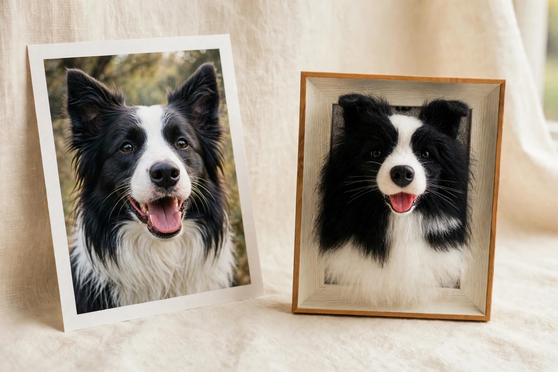 7-inch Photo Frame with Felted Pet Portrait - Image 10