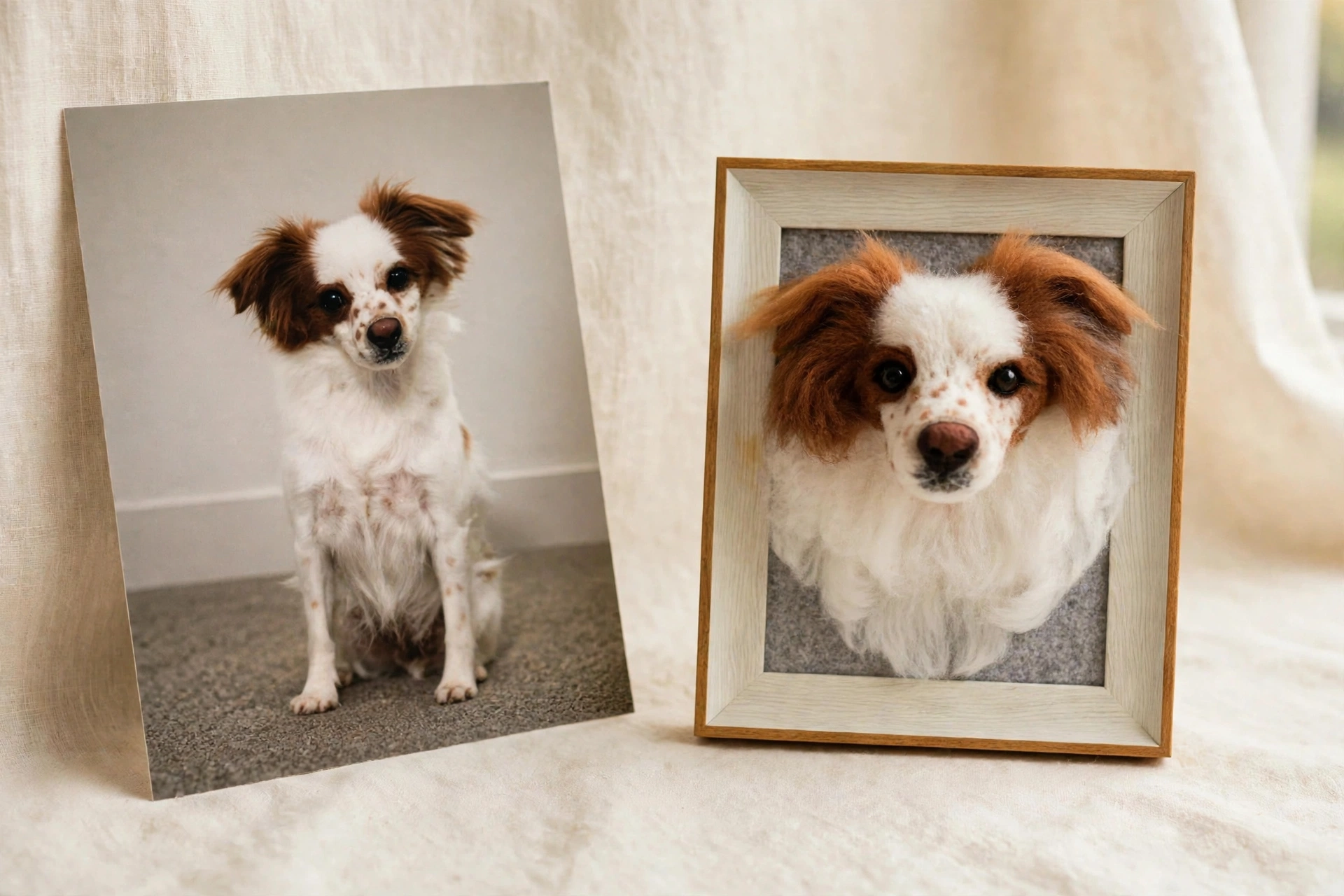 7-inch Photo Frame with Felted Pet Portrait - Image 12