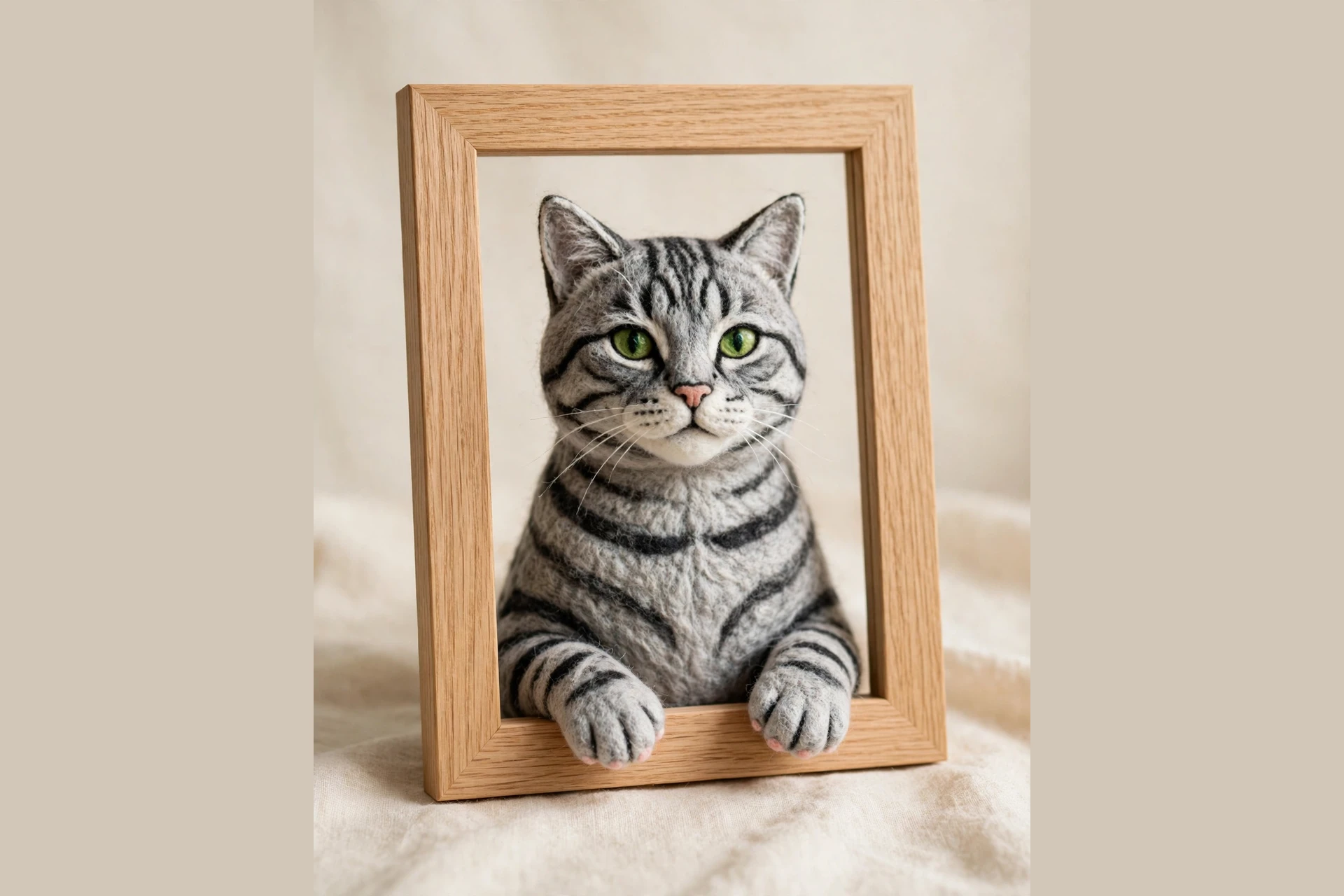 7-inch Photo Frame with Felted Pet Portrait