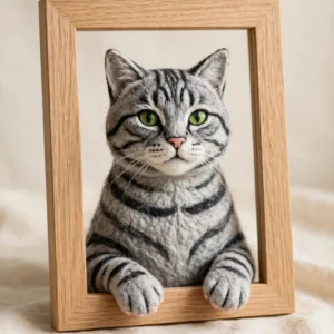 7-inch Photo Frame with Felted Pet Portrait