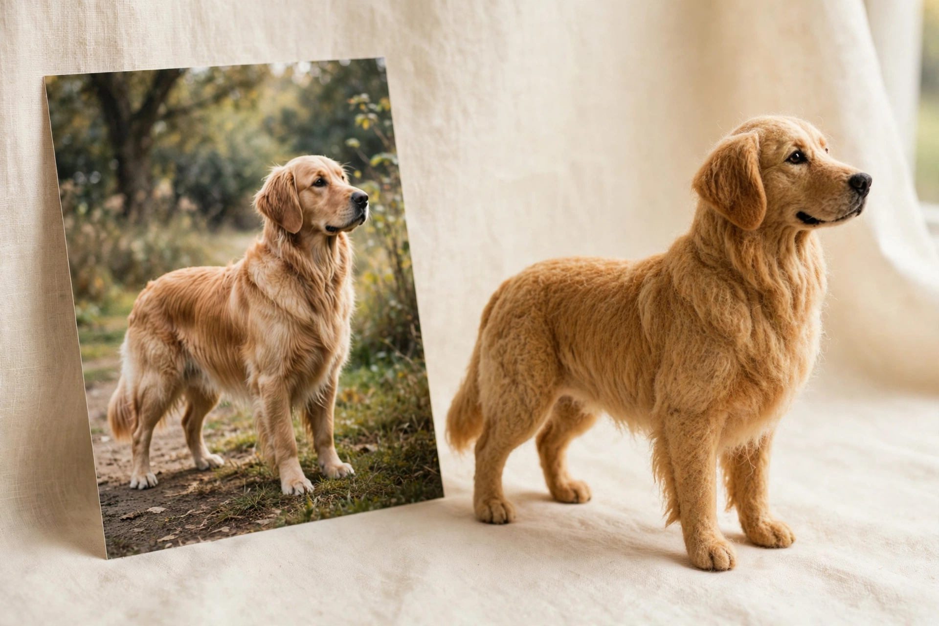 Custom Needle Felted Full-body Dog/Cat Portrait - Lifelike 3D Memorial