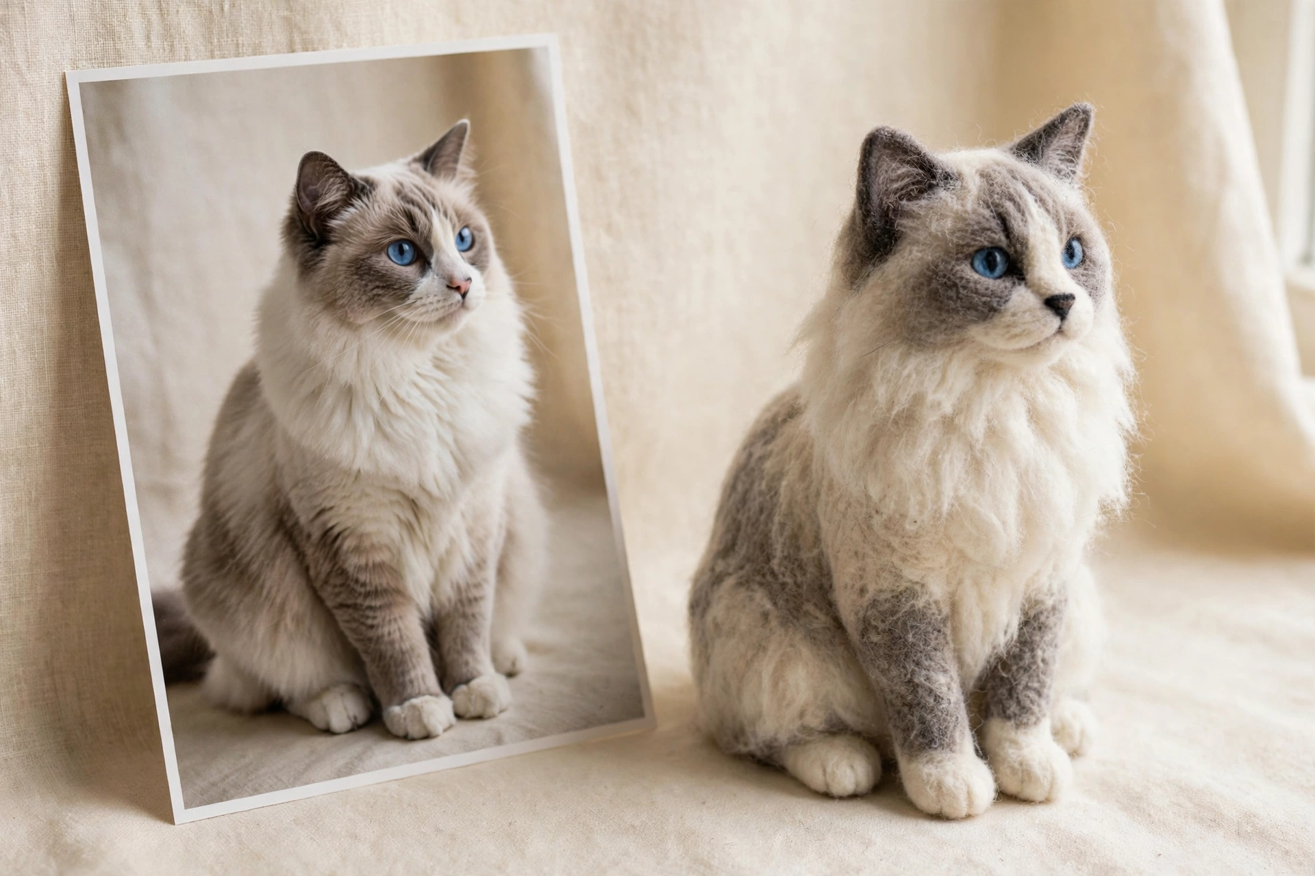 Custom Needle Felted Full-body Dog/Cat Portrait - Lifelike 3D Memorial - Image 8